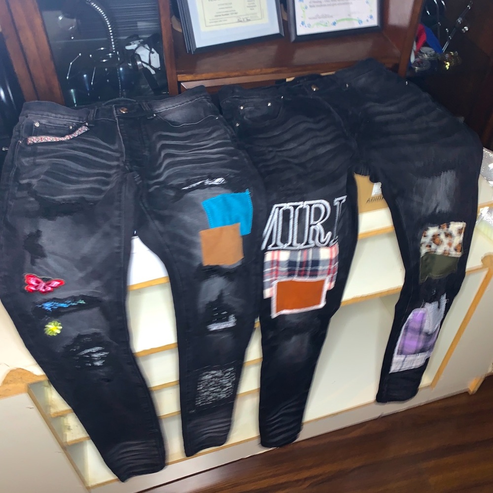 MIKE AMIRI EMBROIDERED JEANS SIZE 30/30 & 29/30